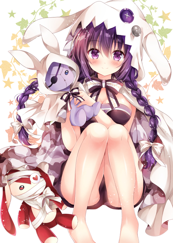 blush gochuumon_wa_usagi_desuka? long_hair nogi_takayoshi purple_eyes smile tedeza_rize twin_braids violet_hair