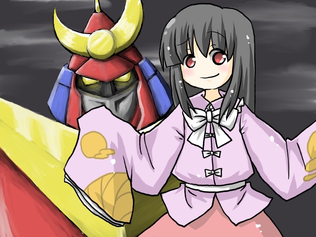 crossover houraisan_kaguya mecha muteki_choujin_zambot_3 touhou unadare zambot_3