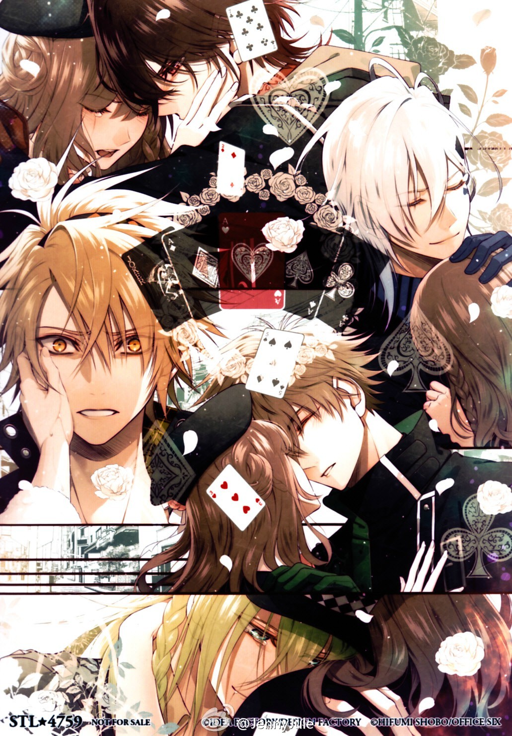 amnesia_(idea_factory) blonde_hair hanamura_mai heroine_(amnesia) ikki_(amnesia) kent_(amnesia) shin_(amnesia) toma_(amnesia) ukyou_(amnesia) yellow_eyes