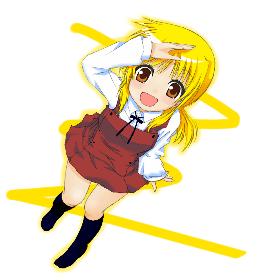 1girl aoi_(artist) footwear hidamari_sketch kneehighs miyako socks solo yorimichi_(aoixx)