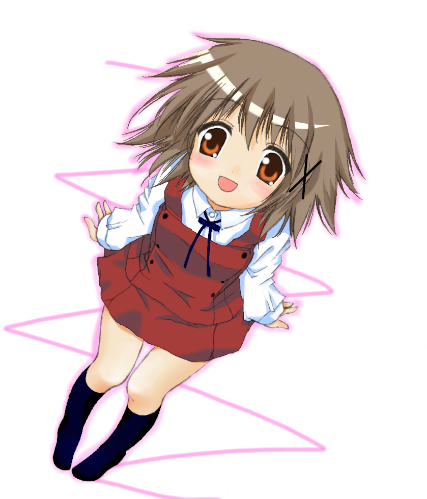 1girl aoi_(artist) footwear hidamari_sketch kneehighs school_uniform socks solo yorimichi_(aoixx) yuno