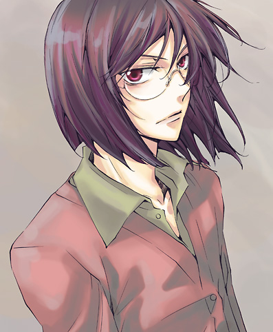 glasses gundam gundam_00 lowres male_focus purple_hair red_eyes tieria_erde