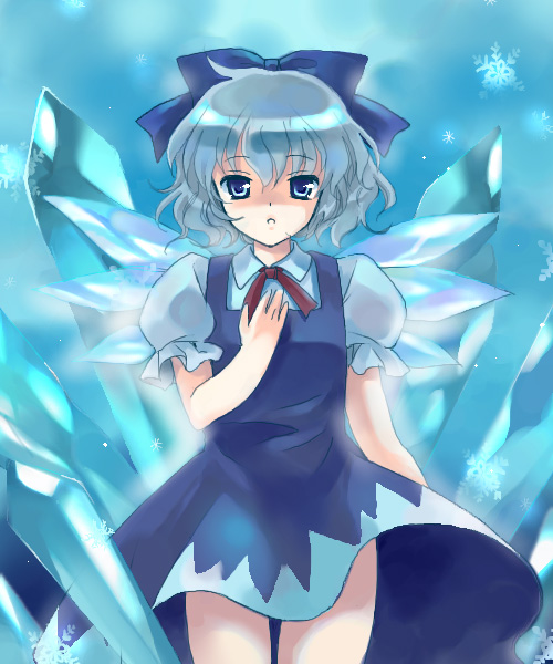 1girl bow cirno coco_(artist) female solo the_embodiment_of_scarlet_devil touhou