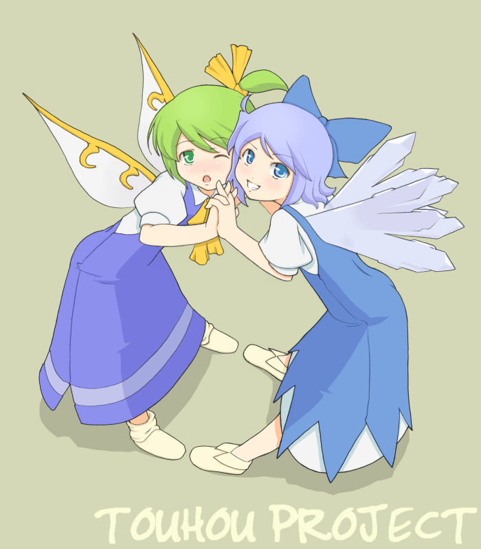 2girls bow cirno daiyousei female multiple_girls the_embodiment_of_scarlet_devil torque touhou