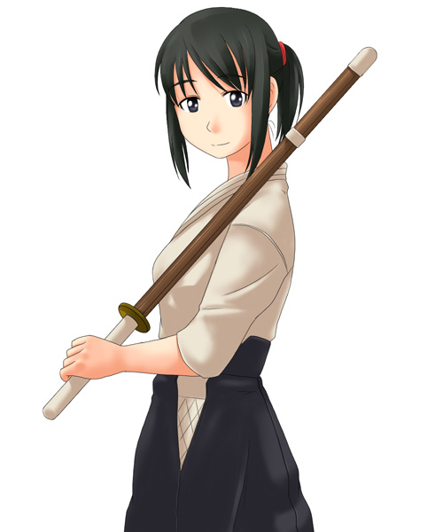 00s hakama hosokawa_kanako japanese_clothes maria-sama_ga_miteru shinai sword toshifumi weapon