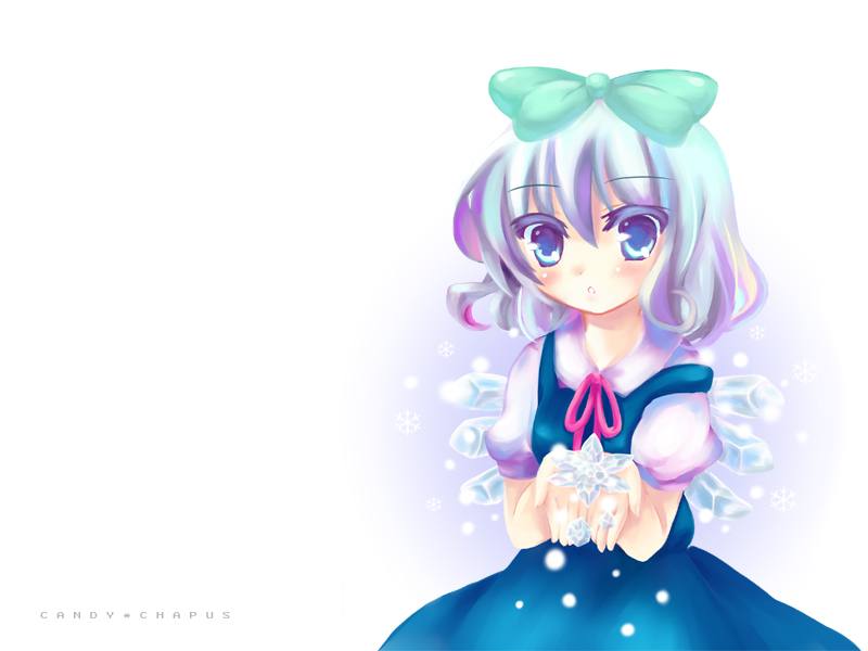 1girl 23 23_(candy_chapus) bow cirno female shoot_the_bullet solo touhou
