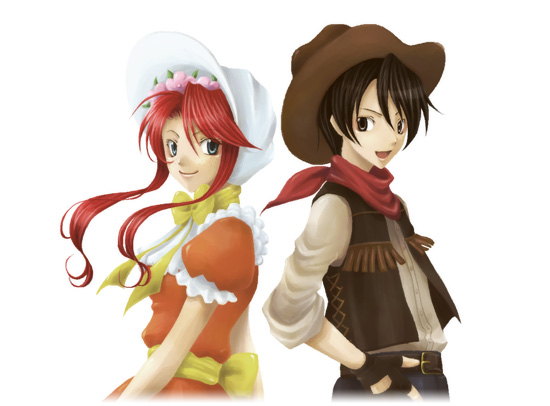 00s 1girl cogwheel cowboy cowboy_hat fringe gemini_sunrise hat maid redhead sakura_taisen sakura_taisen_v taiga_shinjirou western