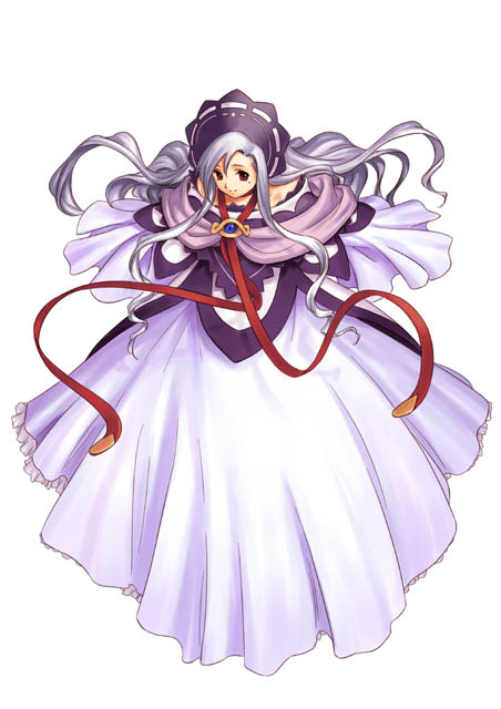 1girl atelier_(series) atelier_iris atelier_iris_eternal_mana bonnet dress female ghost gust hat ouse_kohime pamela_ibiss silver_hair solo white_background white_dress