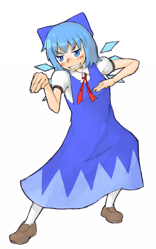 1girl bow cirno female kome_(404) solo the_embodiment_of_scarlet_devil touhou
