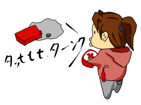 chibi first_aid first_aid_kit funny gas_can hoodie left4dead left_4_dead lowres mokuva molotov_cocktail ponytail pun translated translation_request what zoey_(left4dead)