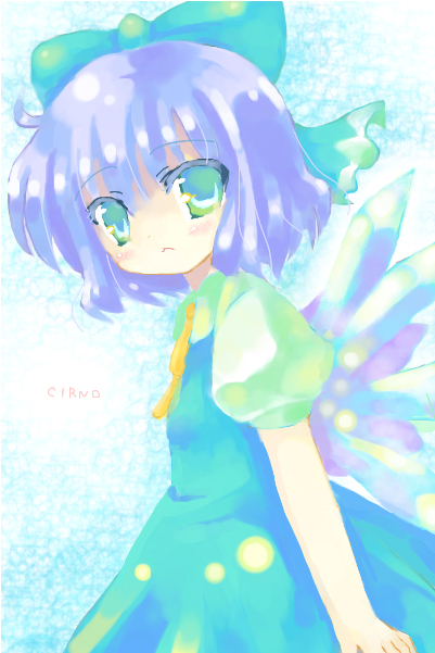 1girl 23 23_(candy_chapus) bow cirno female solo touhou