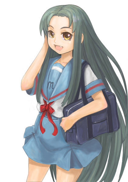 ikara long_hair school_uniform serafuku suzumiya_haruhi_no_yuuutsu tsuruya very_long_hair