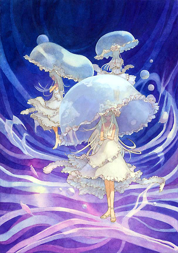bubble dress efira frills gloves jellyfish umbrella underwater