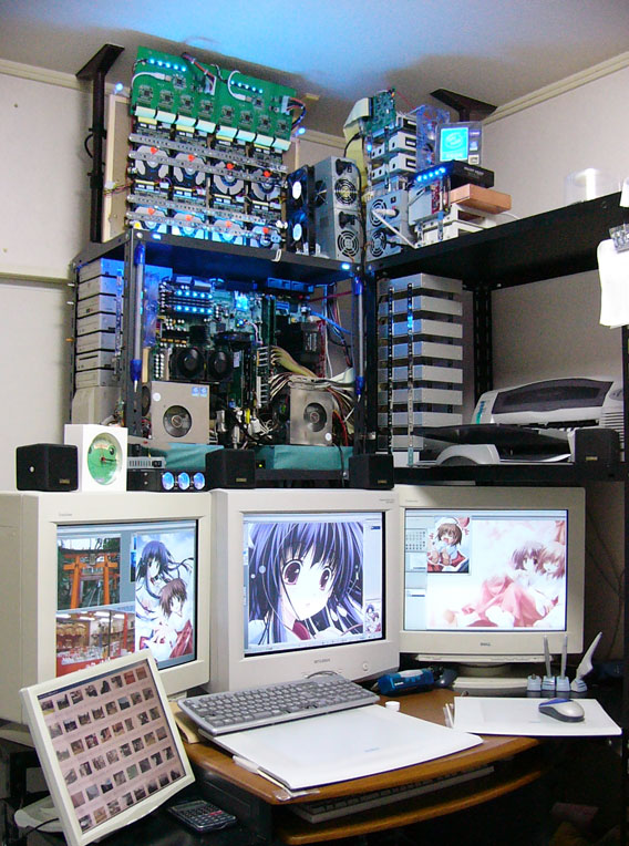 computer desktop otaku_room photo rich_otaku tenmu_shinryuusai workplace