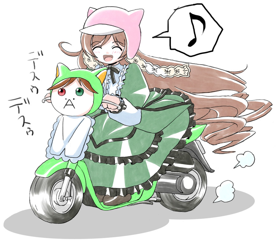 00s ground_vehicle heterochromia imai_kazunari jissouseki motor_vehicle rozen_maiden scooter suiseiseki vehicle what