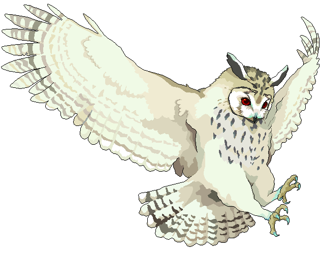 bird claws flying murata_(pixiv49763) no_humans owl red_eyes wings