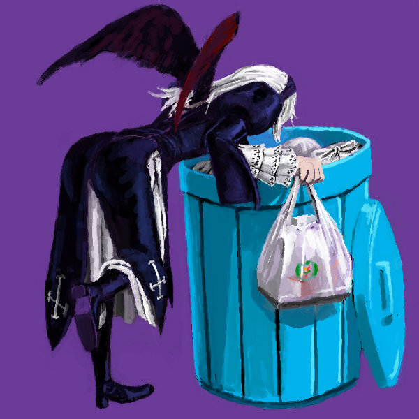 00s 1girl bag garbage plastic_bag rozen_maiden solo suigintou