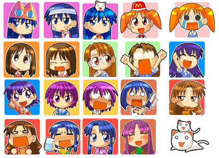 6+girls azumanga_daioh bandage bandaid black_hair blush brown_eyes brown_hair cat child drunk everyone expressions glass glasses icon kagura kagura_(azumanga_daiou) kaori_(azumanga_daiou) kasuga_ayumu kimura's_wife long_hair lowres mihama_chiyo mizuhara_koyomi multiple_girls nekokoneko purple_hair sakaki school_uniform serafuku takino_tomo