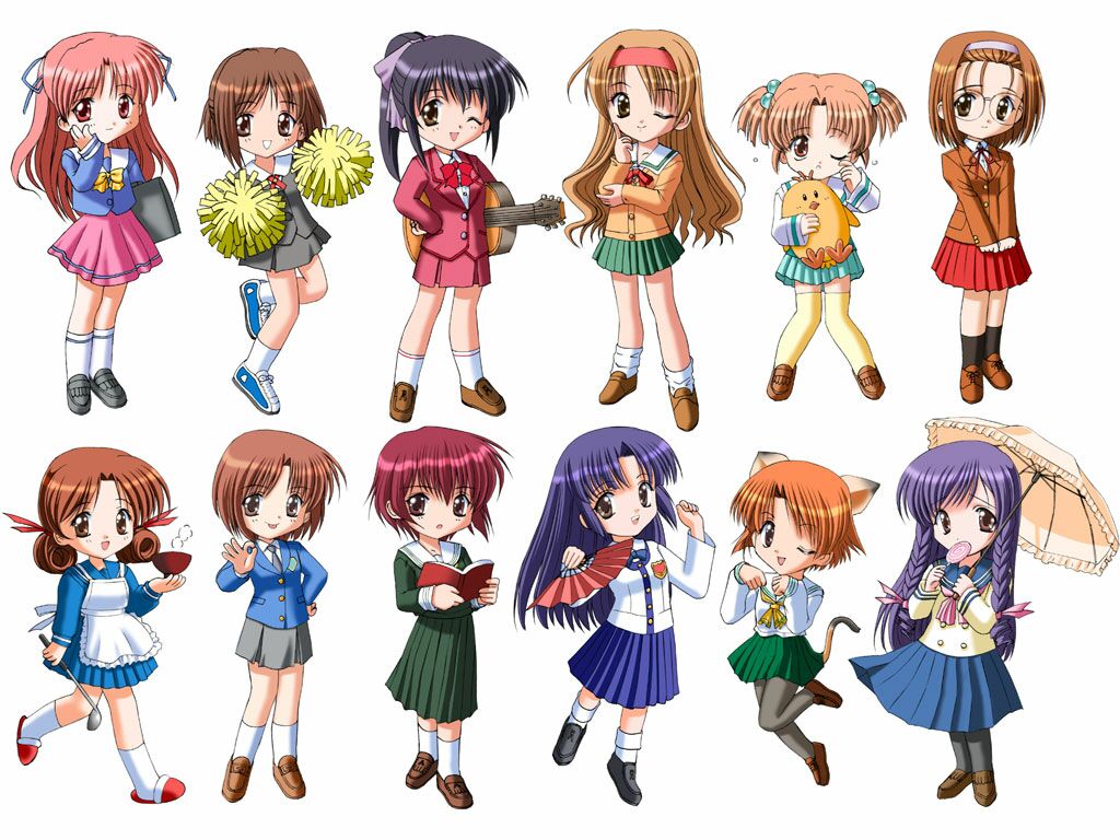 6+girls adachi_taeko ayasaki_wakana crossover duplicate endou_akira everyone half_updo hosaka_miyuki hoshino_asuka matsuoka_chie morii_kaho multiple_girls nagakura_emiru nanase_yuu pantyhose parody sawatari_honoka sentimental_graffiti sister_princess sugihara_manami white_background yamamoto_rurika