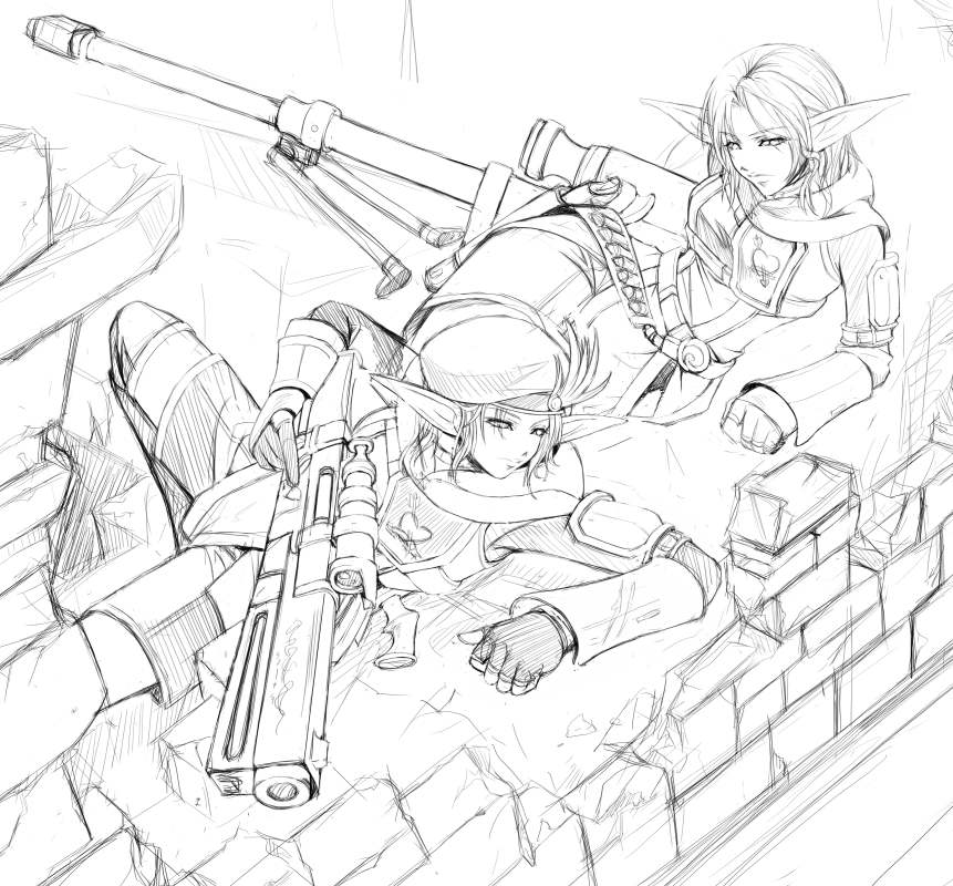 assault_rifle commando elf elvaan final_fantasy final_fantasy_xi gun pointy_ears ranger rifle sniper sniper_rifle weapon