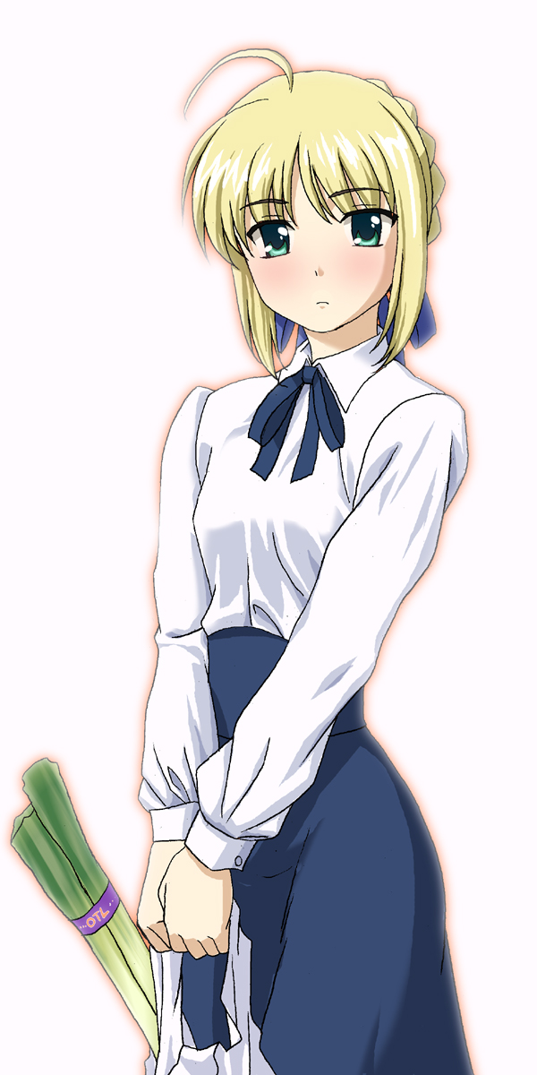 blonde_hair blouse fate/stay_night fate_(series) g-tetsu green_eyes highres saber