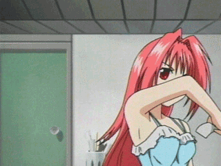 animated animated_gif blinking bounce bouncing_breasts breasts camisole cat dorothy long_hair lowres marchen_awakens_romance photo_(object) qvga red_eyes redhead screencap solo
