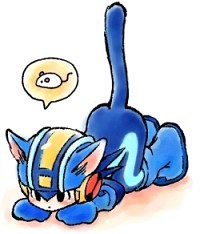 00s 1boy animal_ears capcom cat_ears cat_tail lowres male_focus rockman rockman_exe rockman_exe_(character) tail