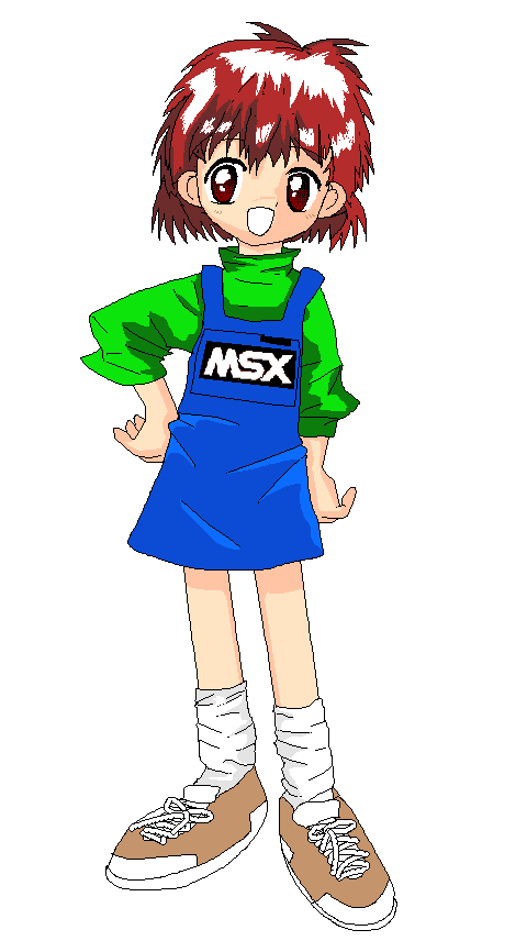 hand_on_hip moe msx msxtan os red_eyes redhead smile