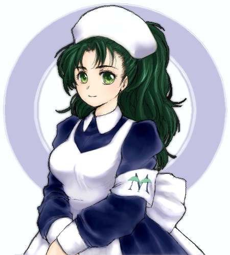 1girl green_hair jochuu-san lowres maid oekaki original solo yagisaka_seto