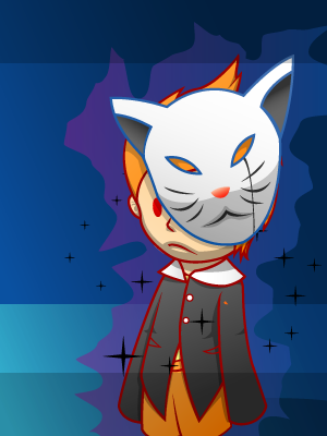 1boy claus fox_mask lowres male_focus mask mother_(game) mother_3 nintendo oekaki solo