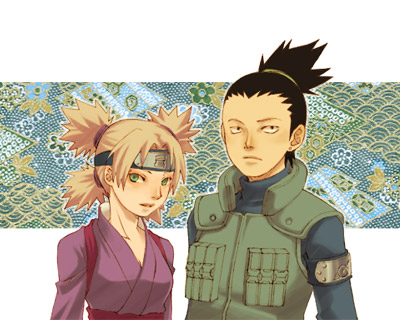 1boy 1girl artist_request blonde_hair konohagakure_symbol lowres nara_shikamaru naruto naruto_shippuuden quad_tails temari