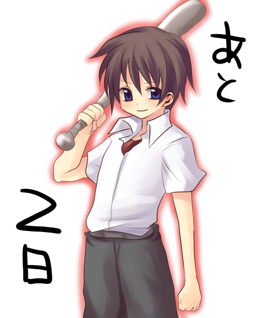 1boy baseball_bat higurashi_no_naku_koro_ni maebara_keiichi male_focus mei solo subaru_(yachika)