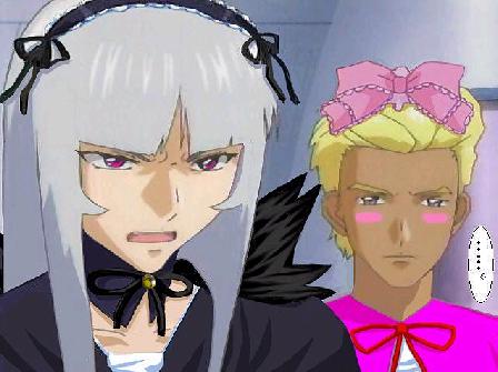 cosplay dearka_elsman gundam gundam_seed hina_ichigo hina_ichigo_(cosplay) jpeg_artifacts lowres parody photoshop rozen_maiden suigintou suigintou_(cosplay) yzak_joule