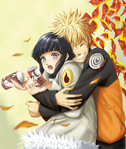 1boy 1girl :o autumn black_hair blonde_hair blush can carrying closed_eyes coat couple grey_eyes grin hetero hug hug_from_behind hyuuga_hinata keroyon-jima leaf lowres naruto short_hair smile spiky_hair surprised time_paradox uzumaki_naruto whisker_markings