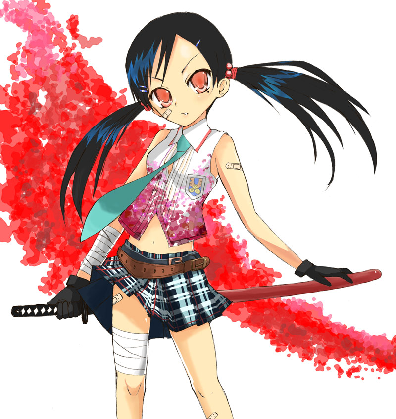 maro_nie miniskirt oneechanbara saki_(oneechanbara) skirt sword weapon