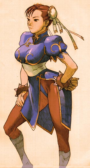 1girl bengus boots bracelet brown_hair bun_cover capcom china_dress chinese_clothes chun-li double_bun dress earrings hand_on_hip jewelry marvel_vs._capcom marvel_vs._capcom_2 official_art pantyhose pelvic_curtain short_hair solo spiked_bracelet spikes standing street_fighter