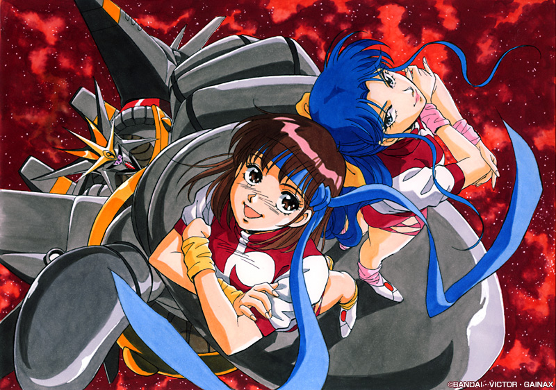 amano_kazumi gainaxtop gunbuster leotard mecha super_robot takaya_noriko top_wo_nerae!