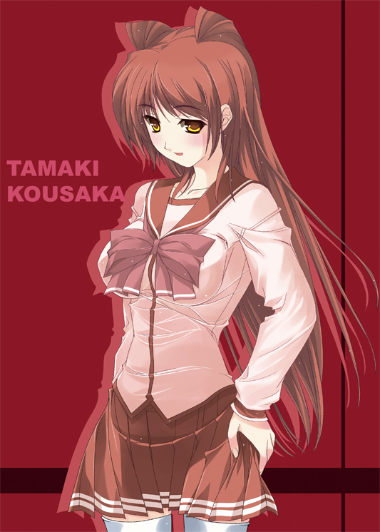 1girl kousaka_tamaki school_uniform serafuku solo takatou_suzunosuke to_heart_2