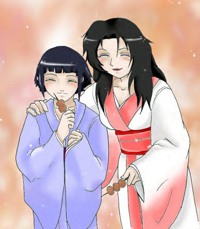 artist_request dango food hyuuga_hinata japanese_clothes kimono naruto wagashi yuuhi_kurenai