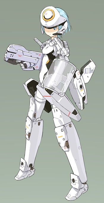 armor busou_shinki gun helmet mecha_musume robot_girl shield shimada_fumikane weapon werkstra