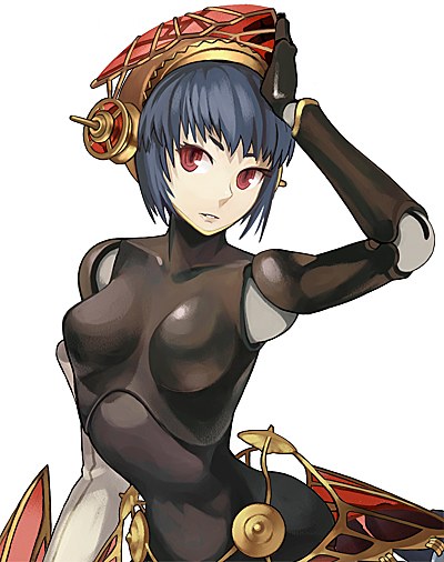 1girl android atlus metis persona persona_3 red_eyes ryman science_fiction short_hair solo
