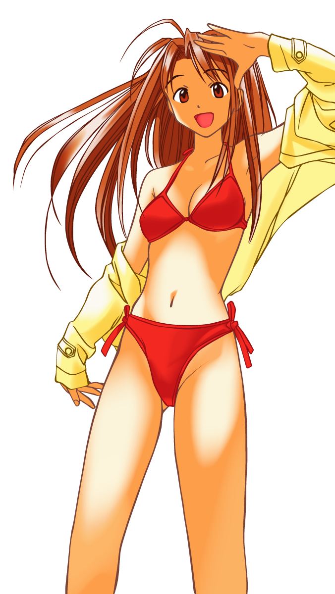 akamatsu_ken bikini highres love_hina narusegawa_naru swimsuit transparent_background vector_trace