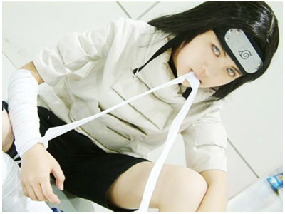 bandage cosplay hyuuga_neji long_hair lowres naruto photo solo