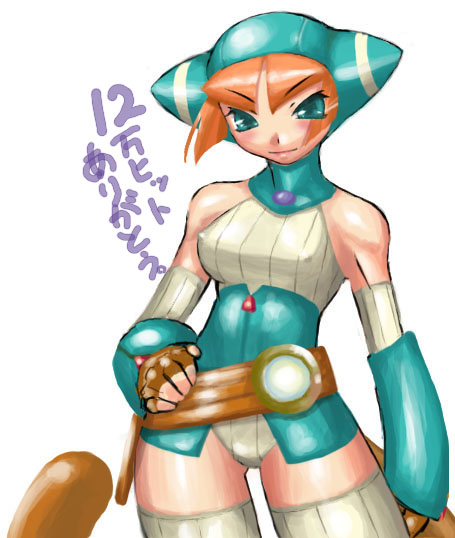 1girl animal_hood breath_of_fire breath_of_fire_v cat_hood cat_tail dr.p elbow_gloves gloves hood lin lin_(breath_of_fire) solo tail thigh-highs