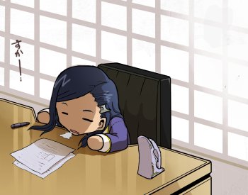 chibi desk lowres my-otome natsuki_kruger saliva sleeping