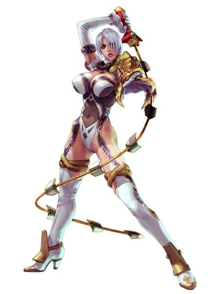 1girl arm_up armlet armor bangs blue_eyes bodysuit boots breasts claws cleavage cleavage_cutout covered_navel elbow_gloves erect_nipples fighting_stance foreshortening garter_straps gauntlets gloves greaves groin hair_over_one_eye high_heel_boots high_heels highleg highleg_leotard hips holding holding_weapon huge_breasts isabella_valentine kawano_takuji large_breasts legs_apart leotard lips lipstick looking_at_viewer makeup midriff official_art outstretched_arm parted_lips pauldrons runes shoes short_hair simple_background snake solo soul_calibur soulcalibur_iii standing sword thigh-highs thigh_boots thighlet turtleneck weapon whip whip_sword white_background white_boots white_gloves white_hair white_legwear