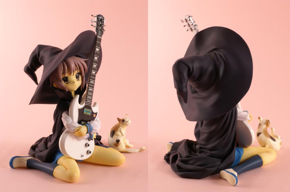 bubba cape figure guitar hat instrument nagato_yuki photo sg shamisen_(suzumiya_haruhi) suzumiya_haruhi_no_yuuutsu witch_hat