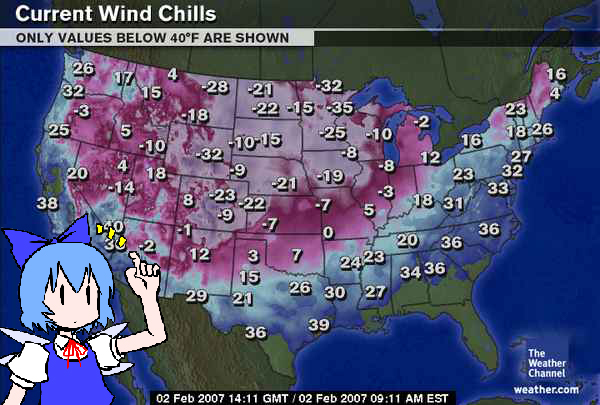 1girl cirno female photoshop solo the_weather_channel touhou weather |_|