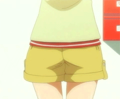 animated animated_gif ass ass_shake hidamari_sketch lowres shorts yuno