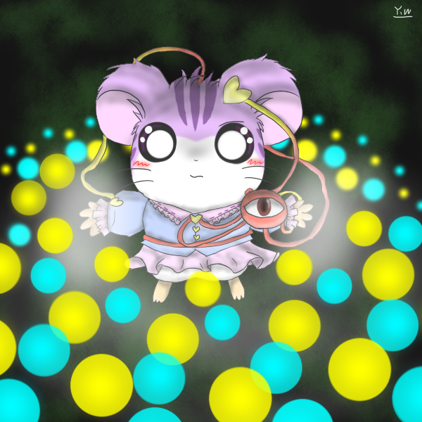 hamtaro komeiji_satori purple_eyes touhou violet_eyes y.w_(pixiv)